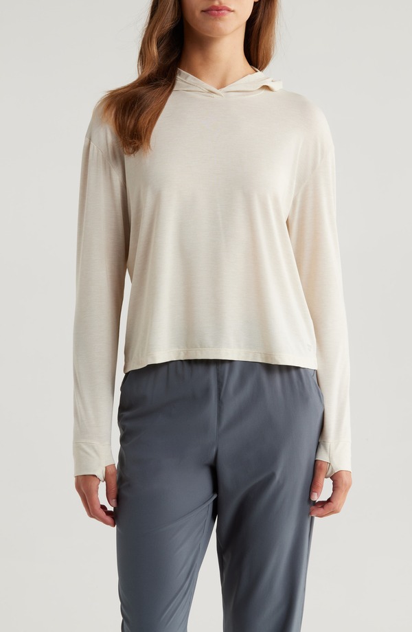 フリー フライ レディース アウター パーカー・スウェット Free Fly Elevate Lightweight Performance Hoodie HEATHER BIRCH ヘザー｜ReVida 店