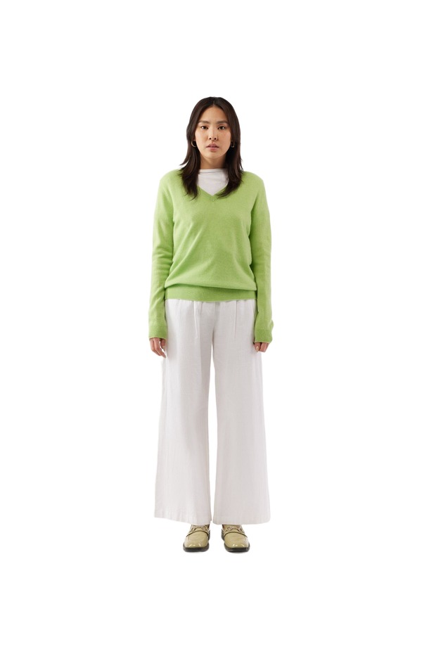 ゴビ カシミヤ レディース アウター パーカー・スウェット Vネック セーター Gobi Cashmere V-Neck Sweater jade lime ライム|ReVida 店