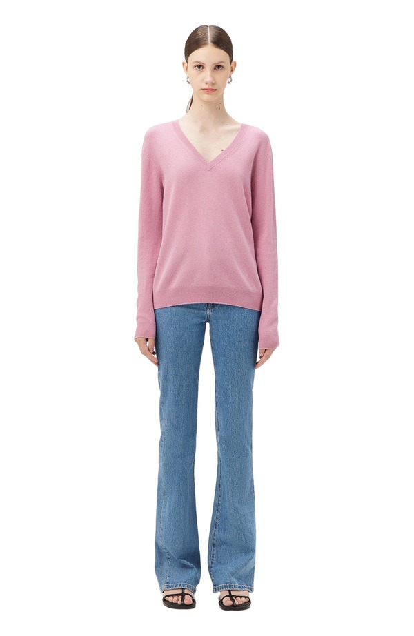 ゴビ カシミヤ レディース アウター パーカー・スウェット Vネック セーター Gobi Cashmere V-Neck Sweater orchid smoke スモーク|ReVida 店