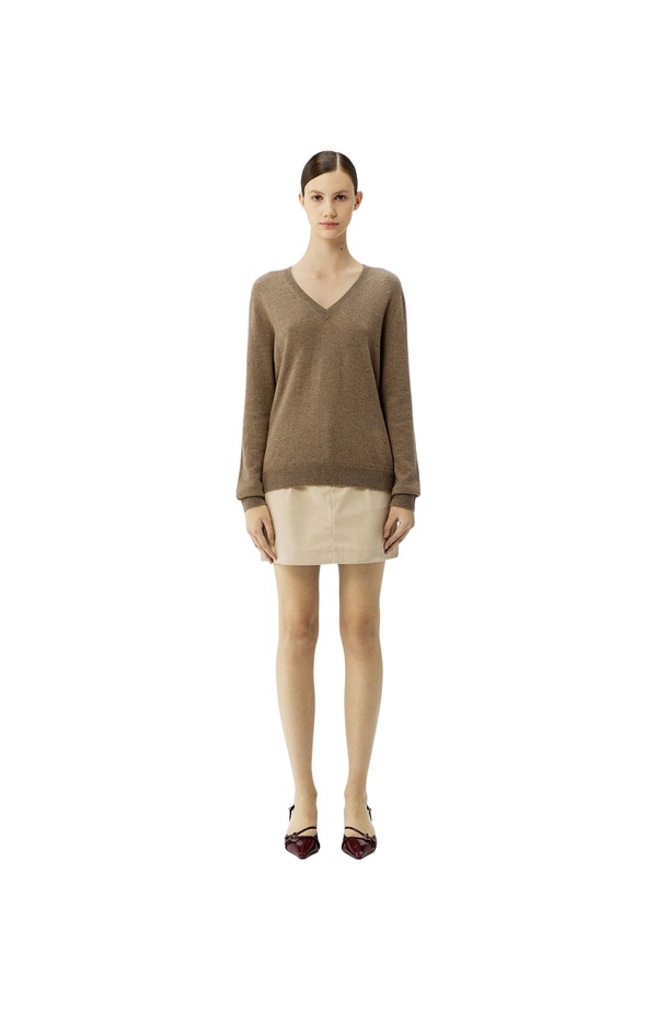 ゴビ カシミヤ レディース アウター パーカー・スウェット Vネック セーター Gobi Cashmere V-Neck Sweater taupe トープ｜ReVida 店