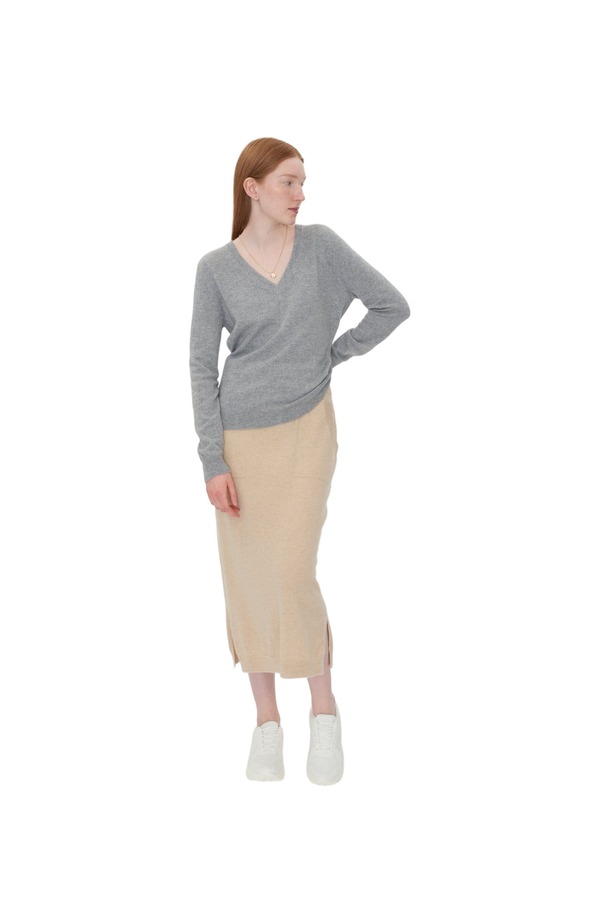ゴビ カシミヤ レディース アウター パーカー・スウェット Vネック セーター Gobi Cashmere V-Neck Sweater vapor blue ブルー|ReVida 店