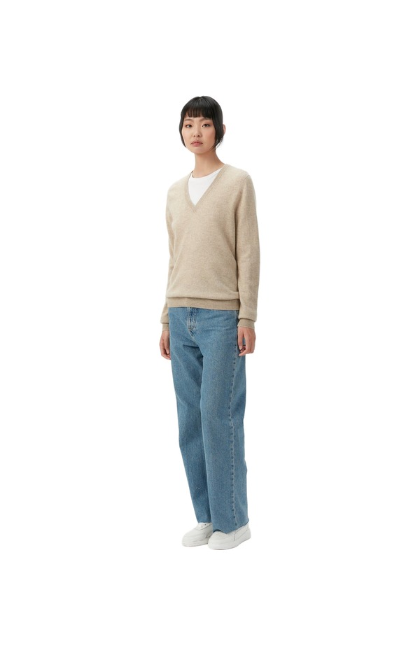 ゴビ カシミヤ レディース アウター パーカー・スウェット Vネック セーター Gobi Cashmere V-Neck Sweater warm grey グレー｜ReVida 店 44,070円