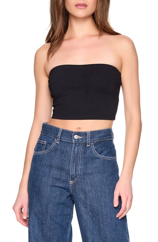 スサナモナコ レディース トップス シャツ Susana Monacore Crop Tube Top BLACK ブラック｜ReVida 店