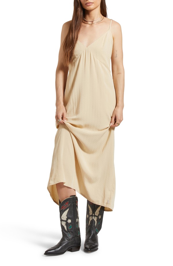 ブリクストン レディース トップス ワンピース ミディ Brixton Jacquard Midi Slipdress VINTAGE WHITE ホワイト｜ReVida 店