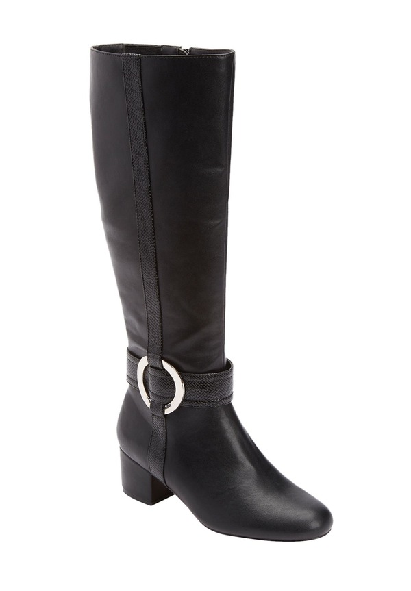 コンフォートビュー レディース シューズ ブーツ・レインブーツ Comfortview The Vale Wide Calf Boot (Women) BLACK ブラック|ReVida 店
