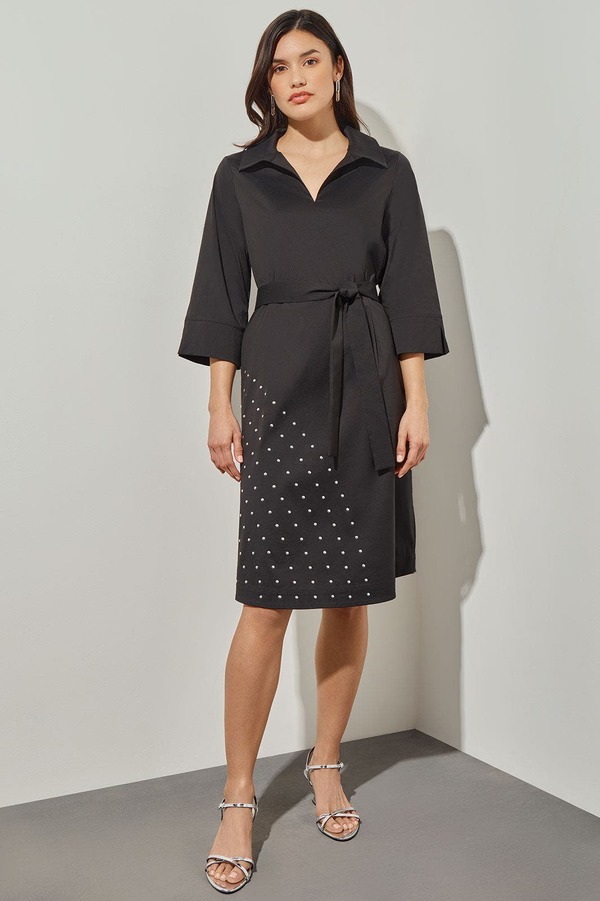 ミンウォン レディース トップス ワンピース ひざ丈 プラスサイズ Ming Wang Knee Length Shift Dress (Plus) Black ブラック|ReVida 店
