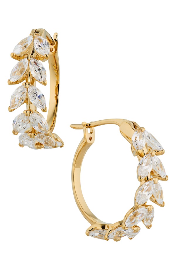 ナディール レディース アクセサリー ピアス・イヤリング Nadri Wild Flower Vine Crystal Hoop Earrings GOLD ゴールド｜ReVida 店