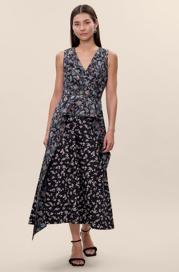 レベッカテイラー レディース トップス ワンピース リネン Rebecca Taylor Aurelia Stretch Linen Dress Navy Multi ネイビー｜ReVida 店 45,480円