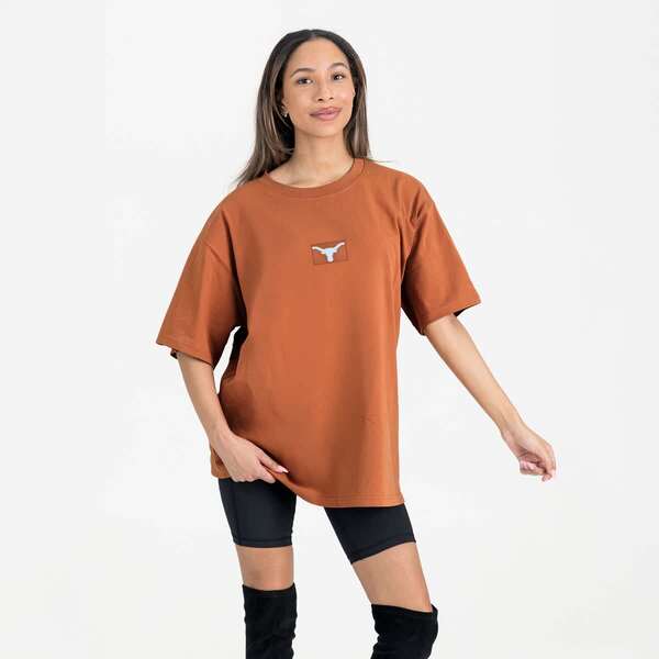 ゲームデイ・クチュール レディース トップス Tシャツ Women's Gameday Couture Texas Orange Texas Longhorns Oversized Back at Ya T-Shirt Burnt Orange オレンジ|ReVida 店