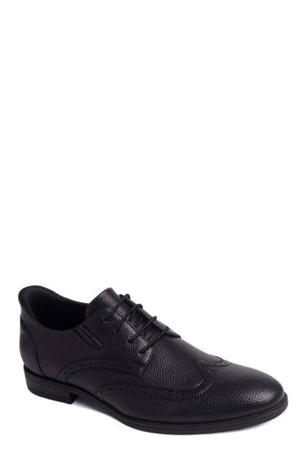 マークジョセフニューヨーク メンズ シューズ オックスフォード ウィングチップ なめし革 Marc Joseph New York Howard Street Hands Free Technology Leather Wingtip Dress Oxford Black Grainy Leather 黒いこと