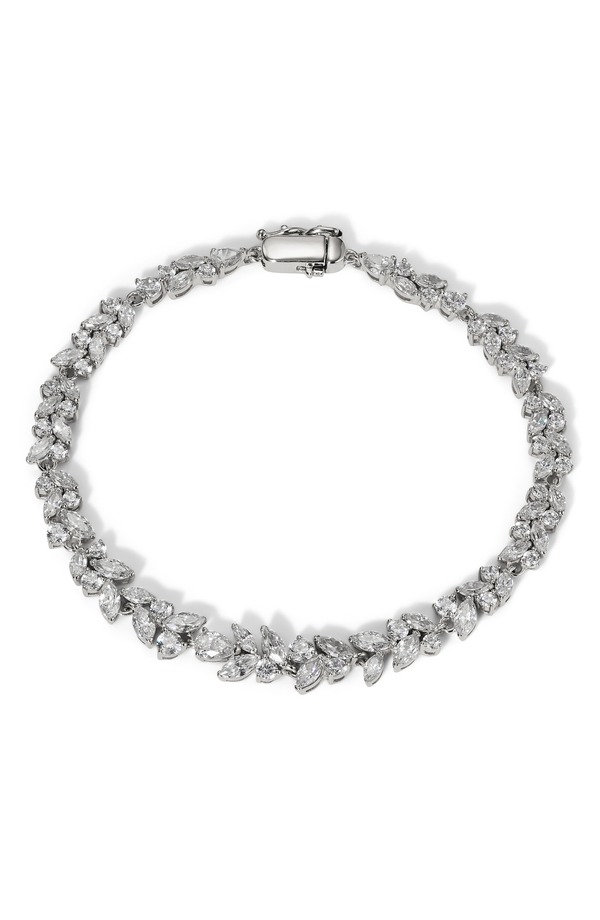ナディール レディース アクセサリー ブレスレット・バングル・アンクレット Nadri Cubic Zirconia Cluster Bracelet RHODIUM｜ReVida 店