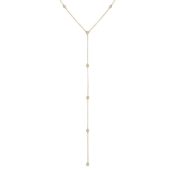 バイ アディナ エデン レディース アクセサリー ネックレス・チョーカー レース BY ADINA EDEN CZ Multil Bezel Station Lariat Necklace Gold ゴールド｜ReVida 店