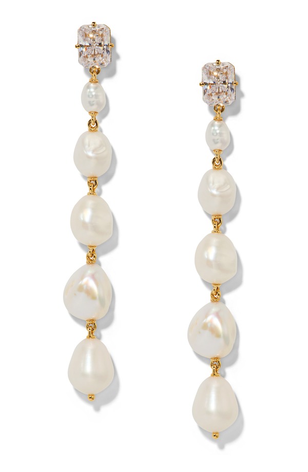 ナディール レディース アクセサリー ピアス・イヤリング Nadri Madrid Cultu red Pearlinear Drop Earrings GOLD ゴールド｜ReVida 店