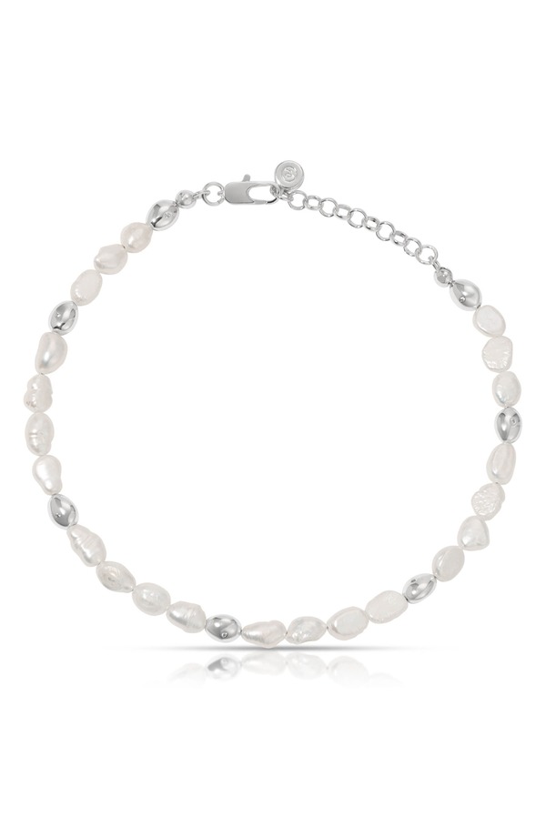 エティカ レディース アクセサリー ブレスレット・バングル・アンクレット アンクル Ettika Freshwater Pearl Pebble Anklet SILVER シルバー｜ReVida 店