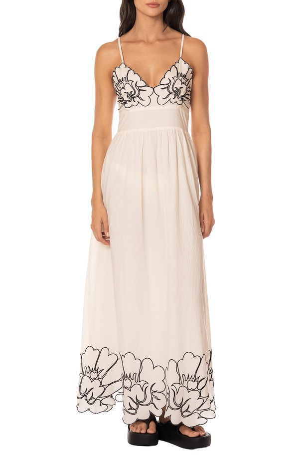 マージ レディース トップス ワンピース コットン マキシ Maaji Pendiente Isis Cotton Cover-Up Maxi Dress WHITE ホワイト｜ReVida 店