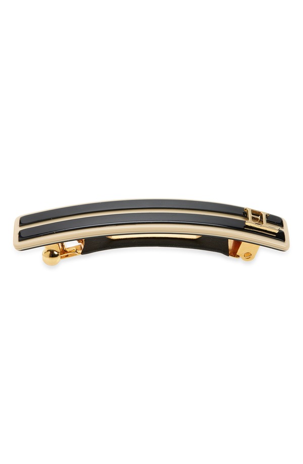 フランス ラックス レディース アクセサリー France Luxe Small Stripe Barrette BLACK/ IVORY アイボリー｜ReVida 店 16,410円
