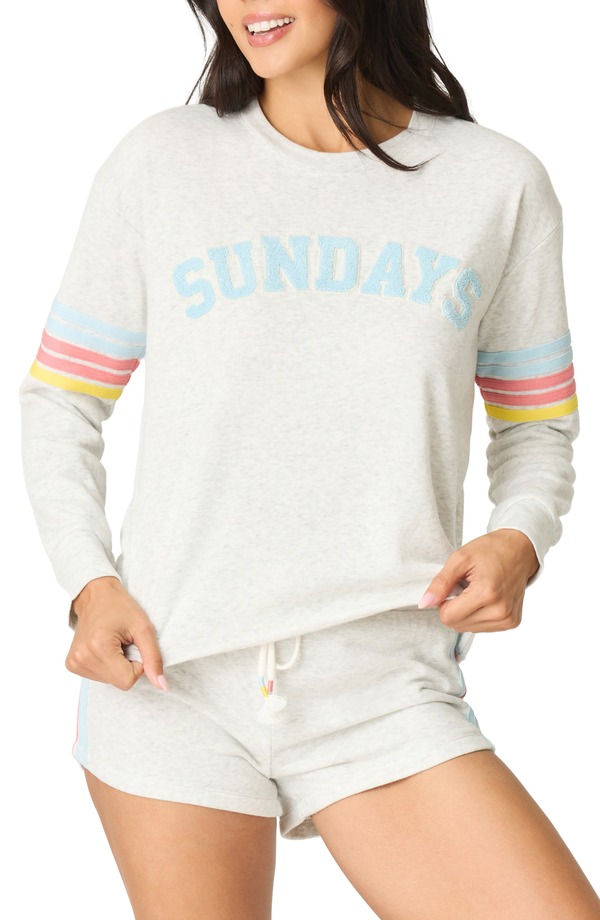 ピージェイサルベージ レディース アウター パーカー・スウェット シャツ PJ Salvage Sunday Funday Pajama Sweatshirt H CLOUD|ReVida 店