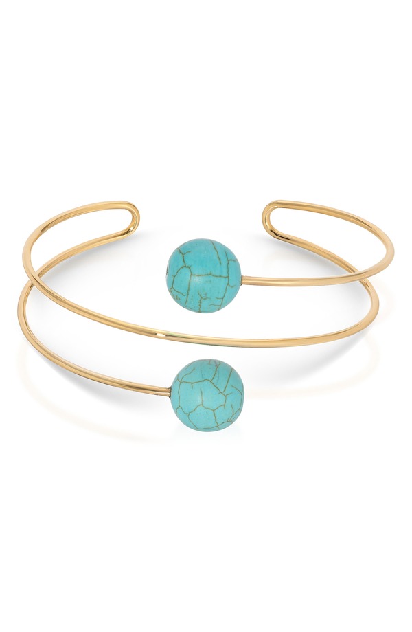 エティカ レディース アクセサリー ブレスレット・バングル・アンクレット Ettika Turquoise Bead Station Cuff BraceletURQUOISE ターコイズ｜ReVida 店