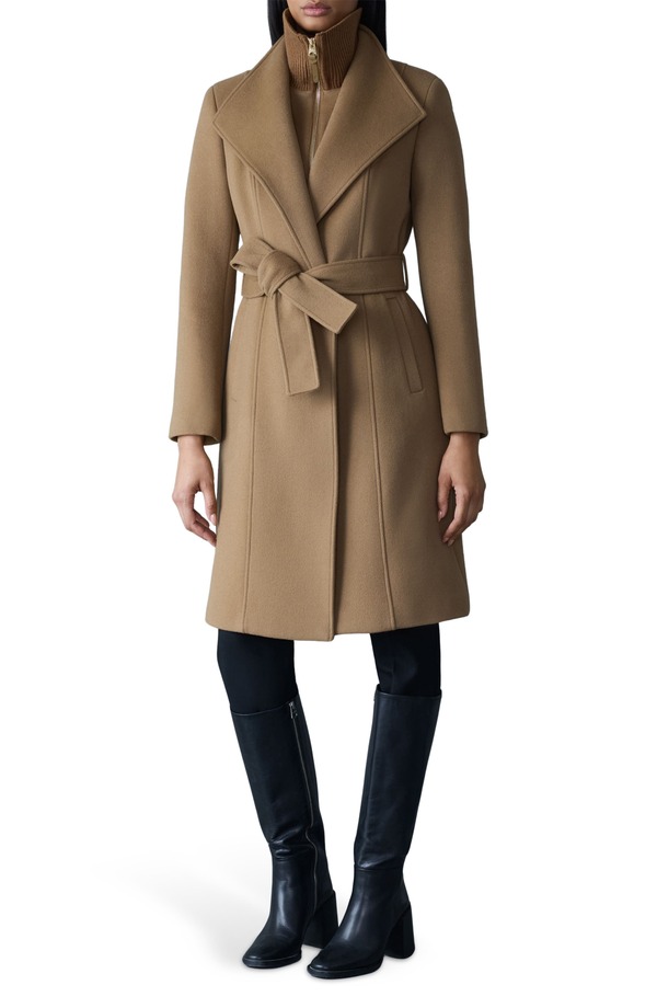 マッカージュ レディース アウター ジャケット・ブルゾン ウール コート Mackage Norita Beltedouble Face Wool Coat with Wool Blend Bib OTTER｜ReVida 店