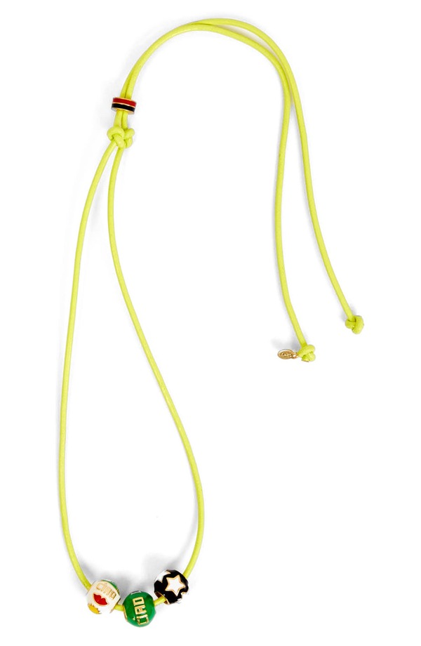 クレアブイ レディース アクセサリー ネックレス・チョーカー レース Clare V. Beaded Cord Necklace GREEN MULTI グリーン｜ReVida 店