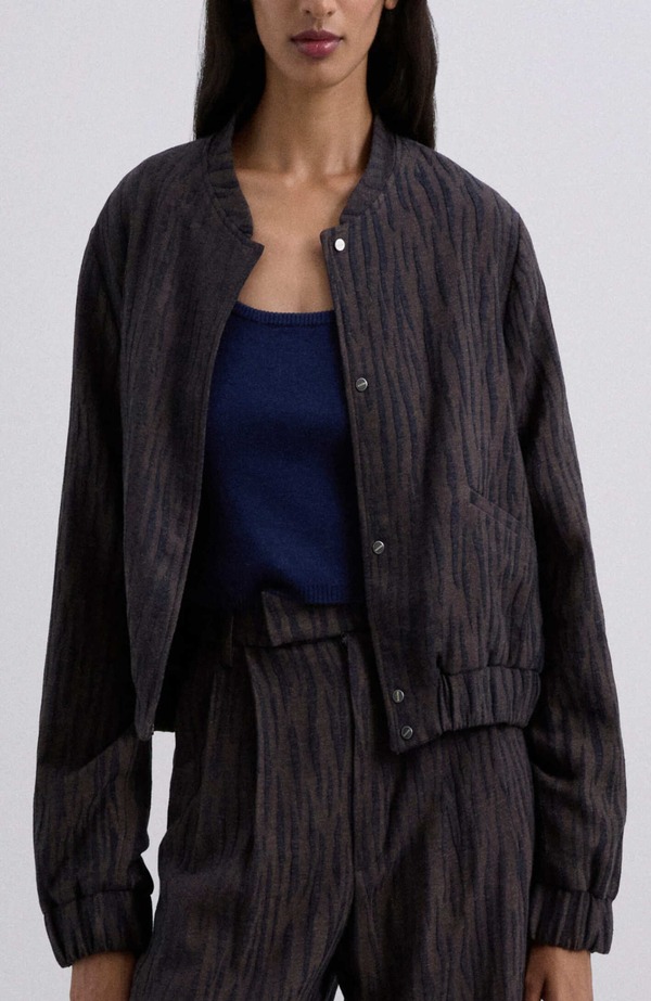 スカルパーズ レディース アウター ジャケット・ブルゾン Scalpers Obom Jacket Blue brown｜ReVida 店