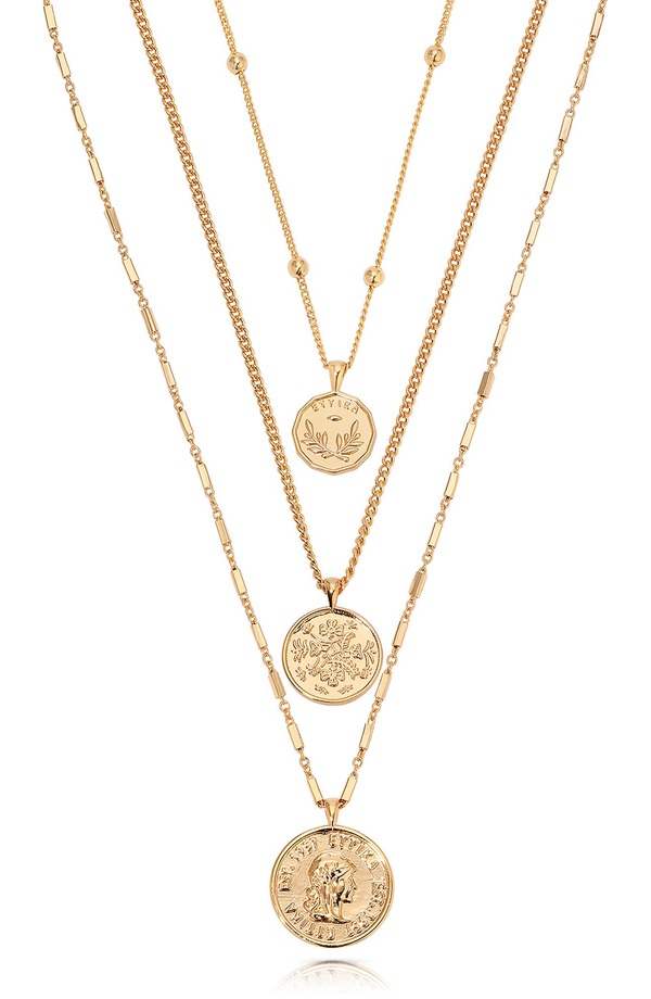 エティカ レディース アクセサリー ネックレス・チョーカー レース Ettika Set of 3 Coin Pendant Necklaces GOLD ゴールド｜ReVida 店 15,106円