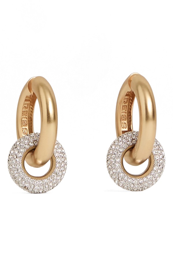 レイス レディース アクセサリー ピアス・イヤリング Reiss Amber Pav Statement Hoop Earrings GOLD / SILVER TONE/ CRYSTAL ゴールド|ReVida 店