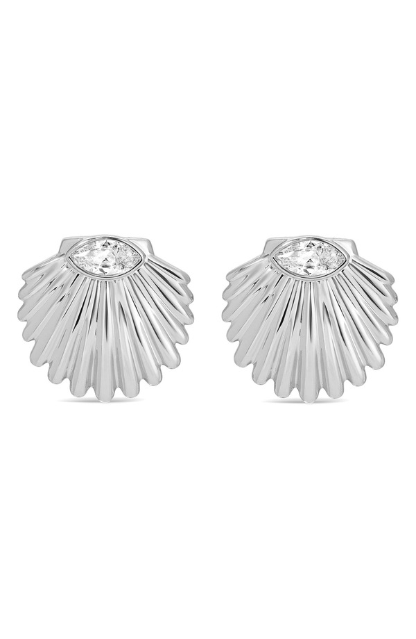 エティカ レディース アクセサリー ピアス・イヤリング Ettika Santorini Shell Stud Earring sILVER シルバー｜ReVida 店