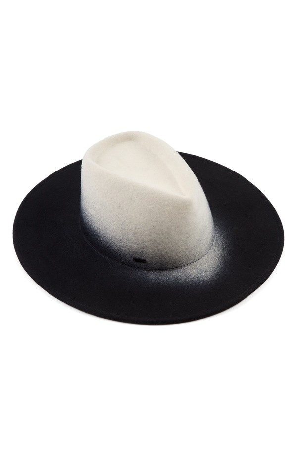 ユージニアキム レディース アクセサリー 帽子 ウール Eugenia Kim Harlowe Gradient Wool Felt Fedora WINTER WHITE/ BLACK ホワイト｜ReVida 店 73,040円