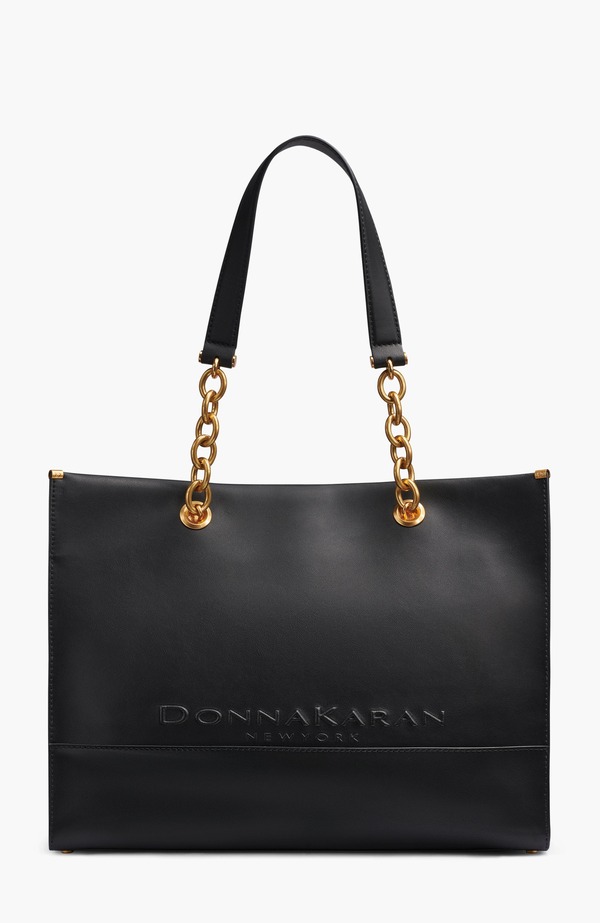 ダナ キャラン ニューヨーク レディース バッグ Donna Karanew York Merino Tote Blk/Gold ゴールド｜ReVida 店