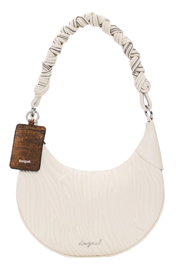 デジグアル レディース バッグ レザー フェイクレザー Desigual Wavy Stitch Faux Leather Shoulder Bag MEDIUM BEIGE ベージュ｜ReVida 店