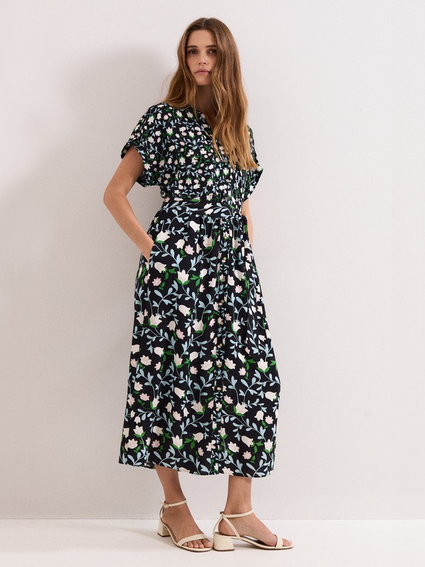 フェイズ・エイト レディース トップス ワンピース フラワー柄 フラワー Phaseight Luisa Floral Dress Black Multi ブラック|ReVida 店