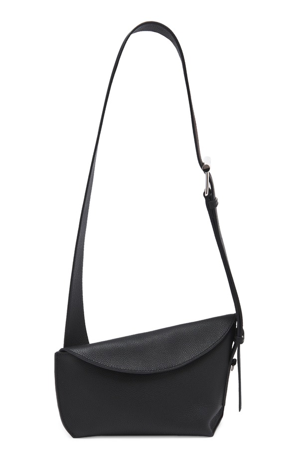 マックイーン レディース バッグ アシンメトリー レザー McQueen T-Bar Sling Asymmetric Leather Crossbody Bag BLACK/ SILVER ブラック｜ReVida 店 319,410円