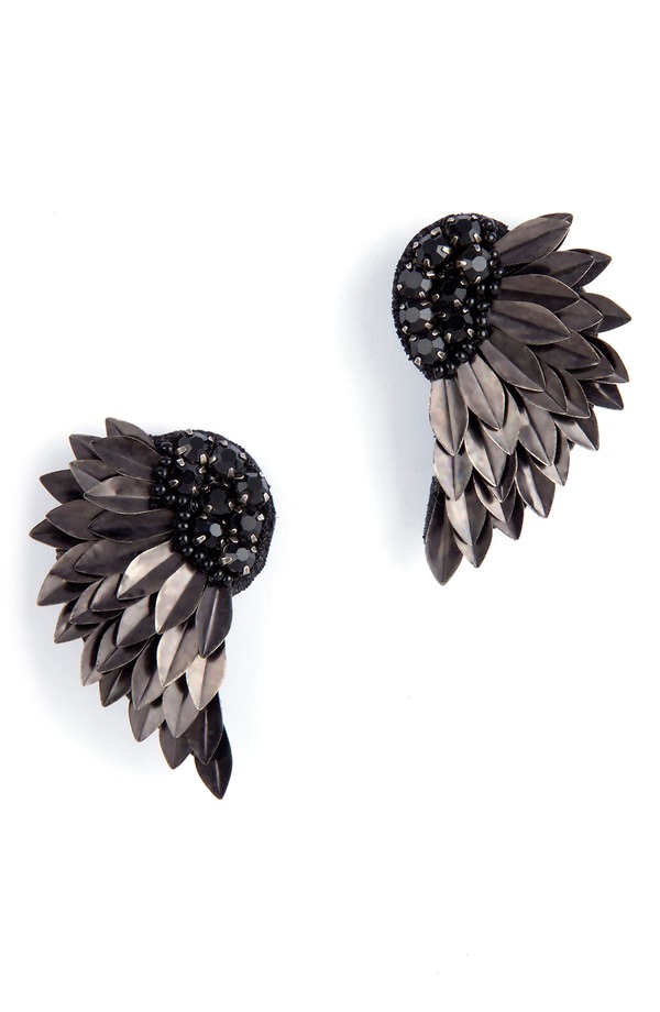 ディーパ グアナーニ レディース アクセサリー ピアス・イヤリング Deepa Gurnani Perry Wing Drop Earrings BLACK ブラック|ReVida 店