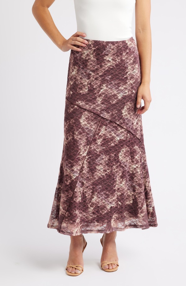 シティブルース レディース ボトムスカート A ライン レース マキシ CITY BLUES Lace A-Line Maxi Skirt PLUM CHAMPAGNE プラム｜ReVida 店