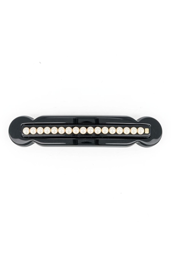 アレクサンドルドゥパリ レディース アクセサリー Alexandre de Paris Lineature Pearls Acetate Barette Black ブラック｜ReVida 店