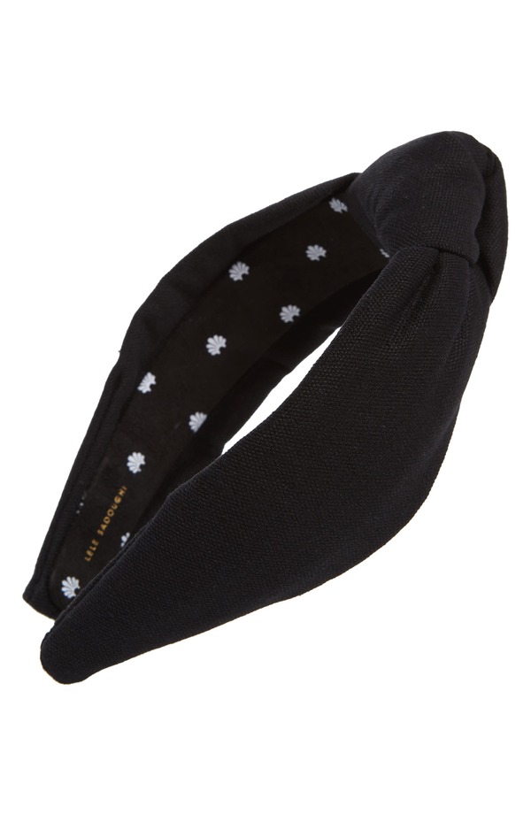 レレ サドイ レディース アクセサリー Lele Sadoughi Woven Knotted Headband BLACK ブラック｜ReVida 店