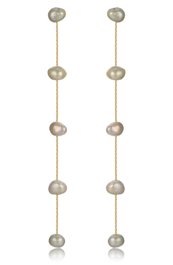 エティカ レディース アクセサリー ピアス・イヤリング Ettika Dripping Freshwater Pearlinear Drop Earrings OLIVE オリーブ｜ReVida 店