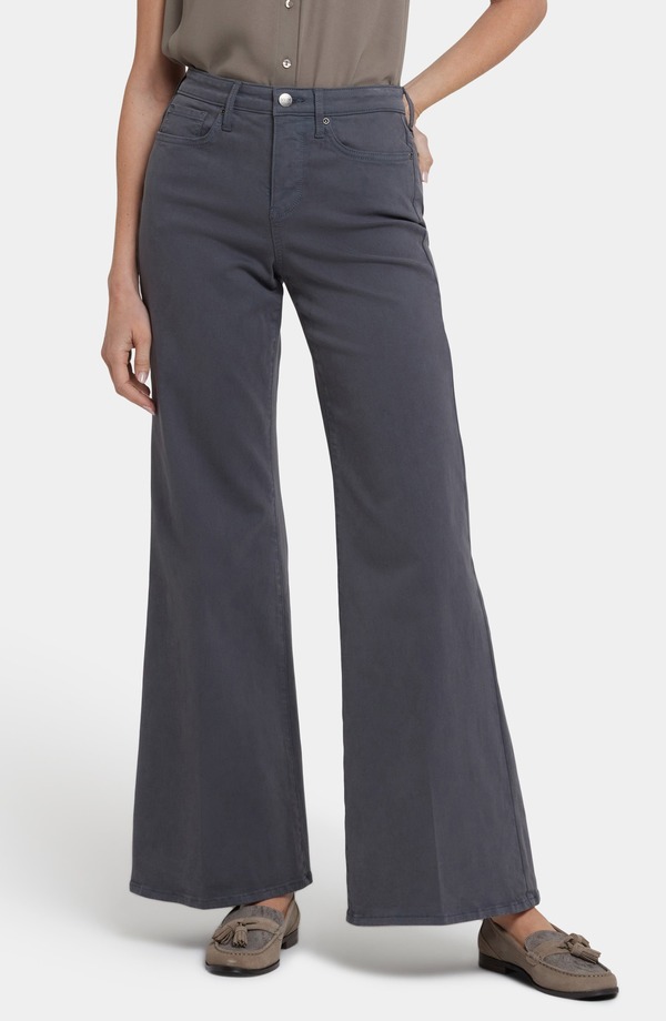 エヌワイディージェイ レディース ボトムス デニムパンツ ハイウエスト ジーンズ NYDJ Mia Palazzo High Waist Flare Jeans VINTAGE CHARCOAL チャコール|ReVida 店