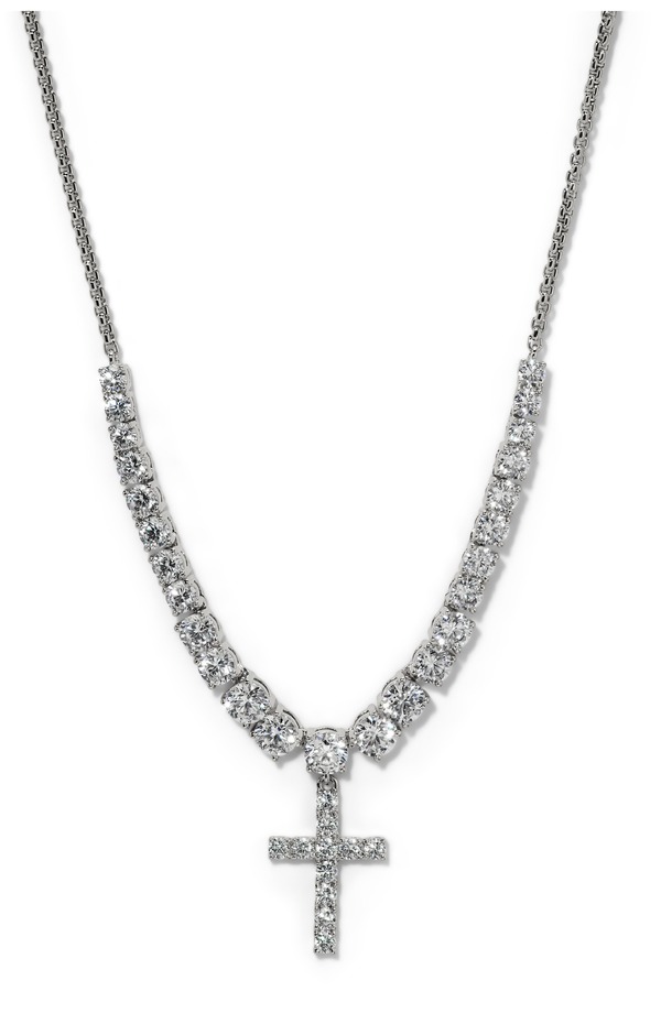 ナディール レディース アクセサリー ネックレス・チョーカー レース Nadri Astrid Cross Frontal Necklace RHODIUM|ReVida 店