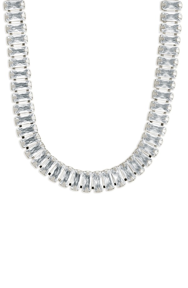 スターリングフォーエバー レディース アクセサリー ネックレス・チョーカー レース Sterling Forever Tape red Baguette Cut Cubic Zirconia Tennis Necklace SILVER シルバー｜ReVida 店