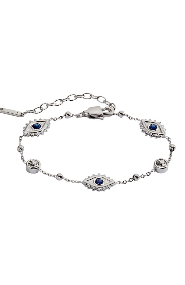 アレックスアンドアニ レディース アクセサリー ブレスレット・バングル・アンクレット Alex and Ani Evil Eye Crystal Stone Chain Bracelet Silver シルバー｜ReVida 店