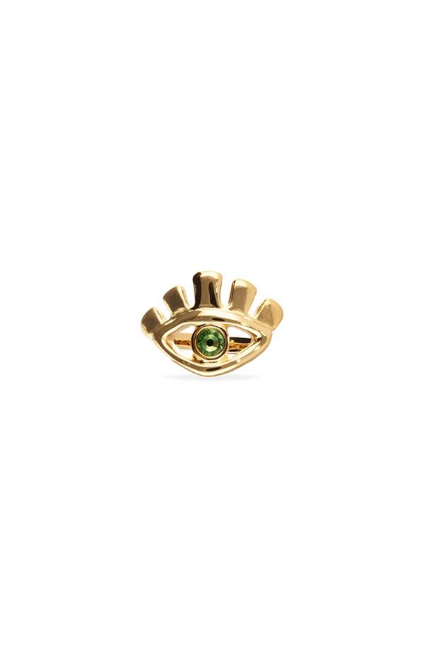 ウノデ 50 レディース アクセサリー 指輪 UNODE50 18K Gold-Plated Eye-Shaped Ring With Green Faceted Crystal Gold ゴールド|ReVida 店