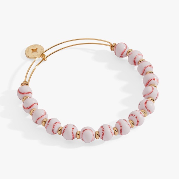 アレックスアンドアニ レディース アクセサリー ブレスレット・バングル・アンクレット Alex and Ani Baseball Beaded Bangle Gold ゴールド｜ReVida 店