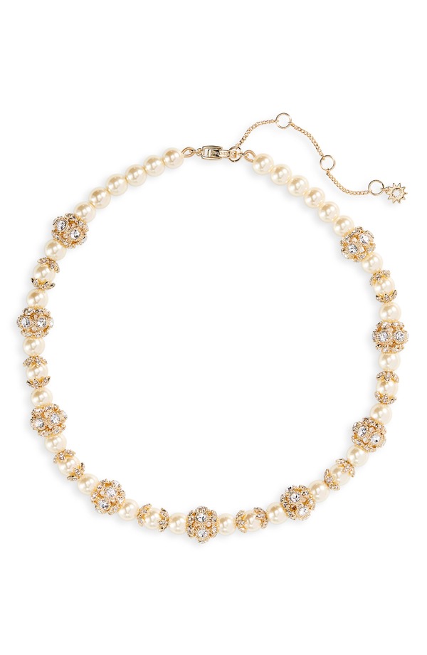 マルケッサ レディース アクセサリー ネックレス・チョーカー レース Marchesa Pav Station Imitation Pearl Collar Necklace GOLD/ BLUSH/ CRY ブラッシュ|ReVida 店