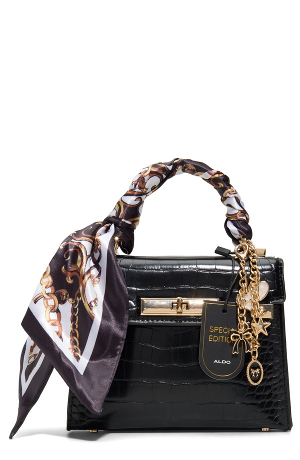 アルド レディース バッグ レザー フェイクレザー ALDO Larigodiaa Faux Leather Satchel BLACK ブラック｜ReVida 店