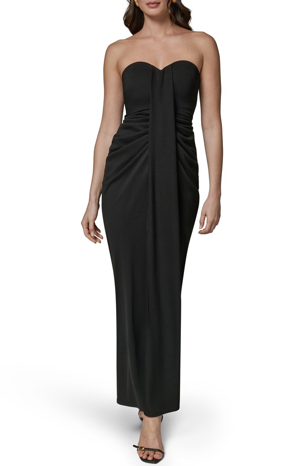 ダナ キャラン ニューヨーク レディース トップス ワンピーストラップレス Donna Karanew York Strapless Gown BLACK ブラック｜ReVida 店