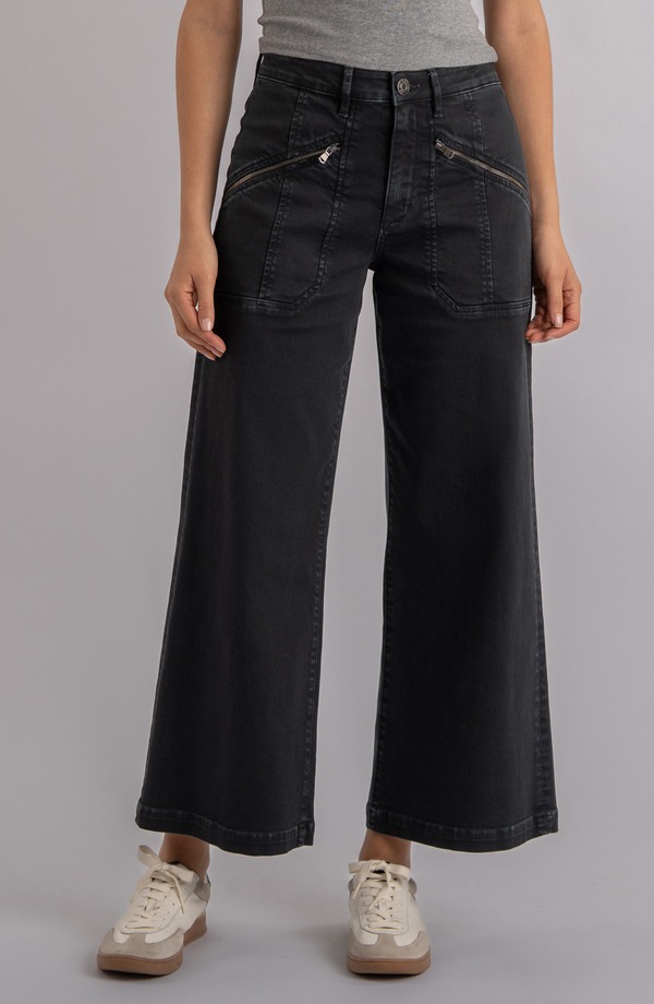 カットフロムザクロス レディース ボトムス デニムパンツ ワイドレッグ ハイウエスト プチ アンクル ジーンズ KUT from the Kloth Meg Zipocket High Waist Ankle Wide Leg Jeans (Petite Regular) GAINFUL|ReVida 店