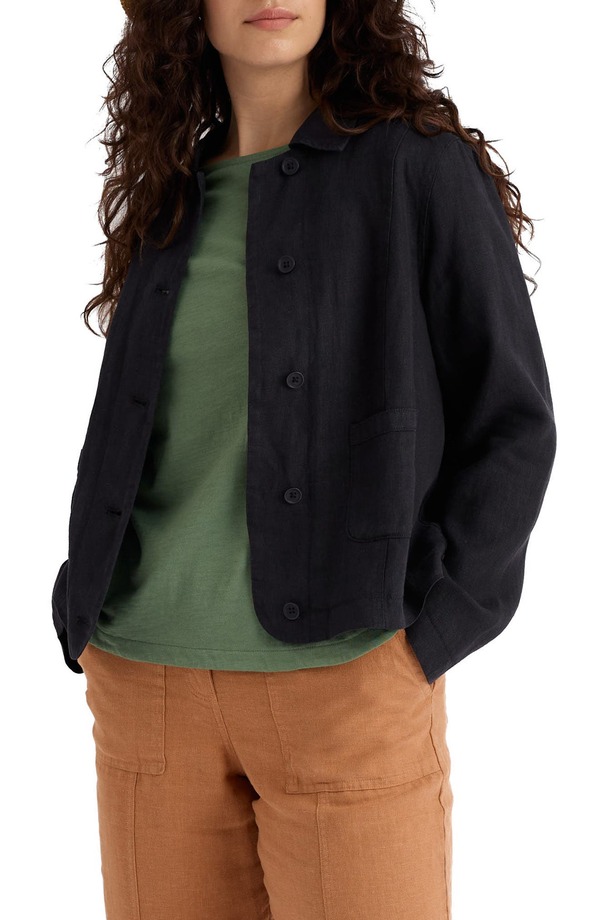 シーソルトコーンウォール レディース アウター コート プチ リネン ジャケット Seasalt Cornwall Arame Linen Jacket (Petite Regular) INKWELL｜ReVida 店