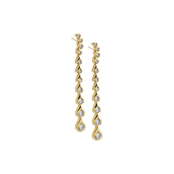 バイ アディナ エデン レディース アクセサリー ピアス・イヤリング BY ADINA EDEN CZ Pear Bezel Curvedrop Stud Earrin gold ゴールド|ReVida 店